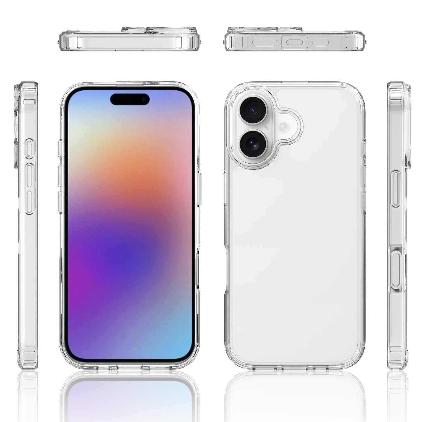 For iPhone 18 Clear Phone Case TPU+Acrylic Shockproof Phone Back Cover