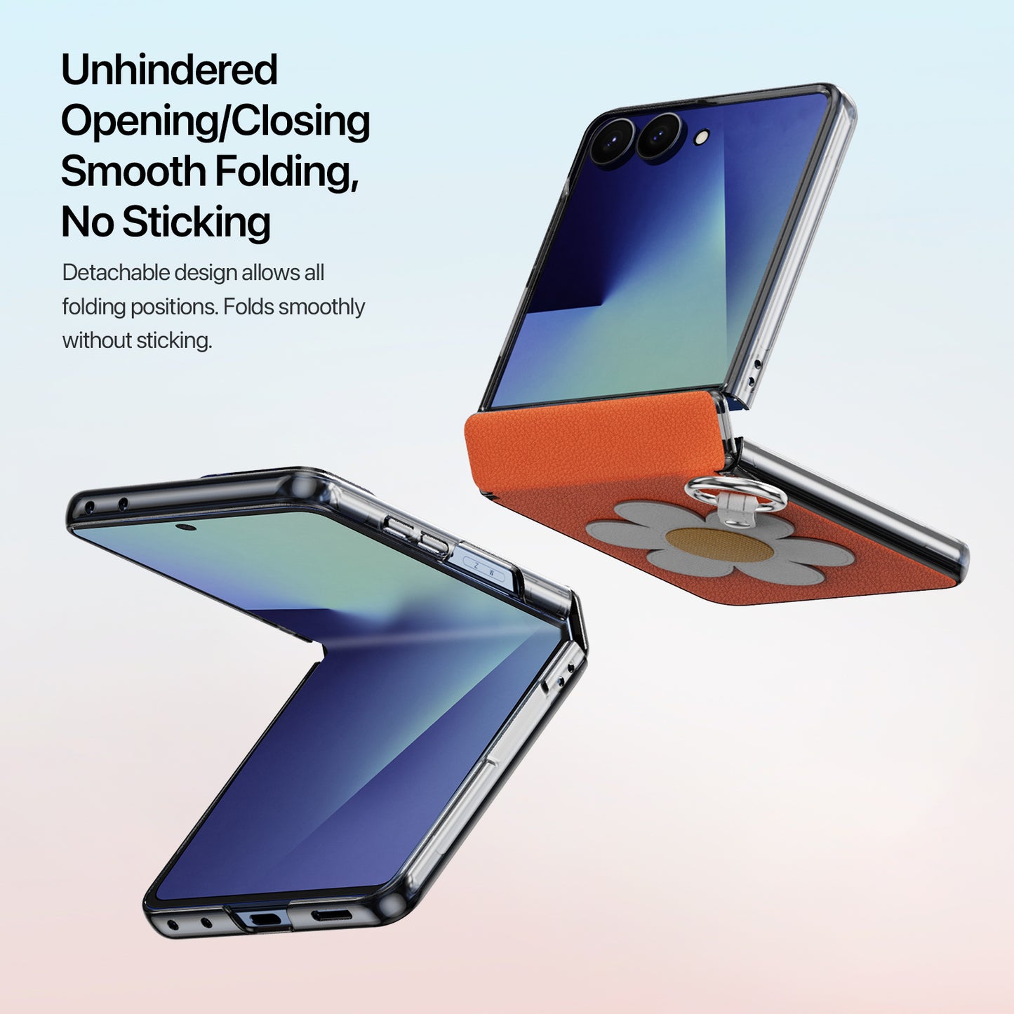 DUX DUCIS for Samsung Galaxy Z Flip8 Case  Luvy Series PU Leather + PC Phone Case with Ring Holder / Strap