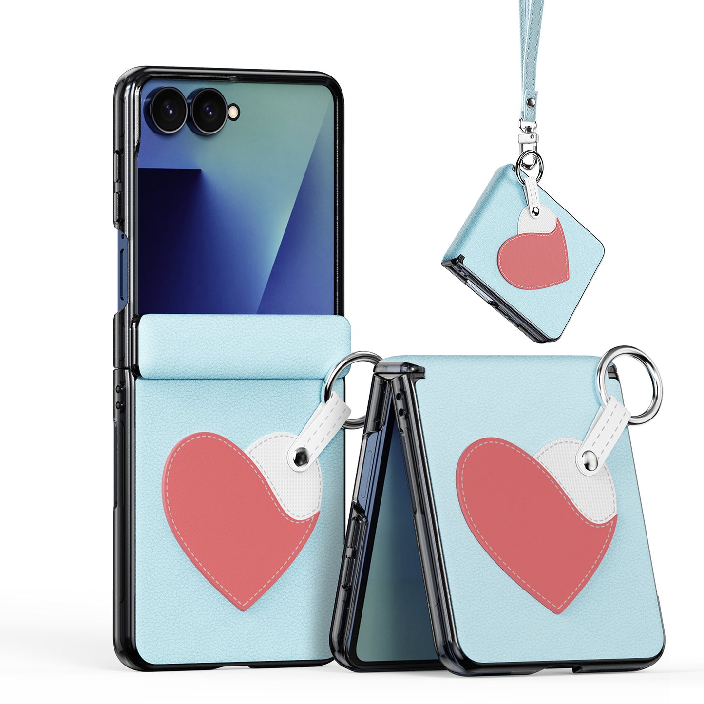 DUX DUCIS for Samsung Galaxy Z Flip8 Case  Luvy Series PU Leather + PC Phone Case with Ring Holder / Strap