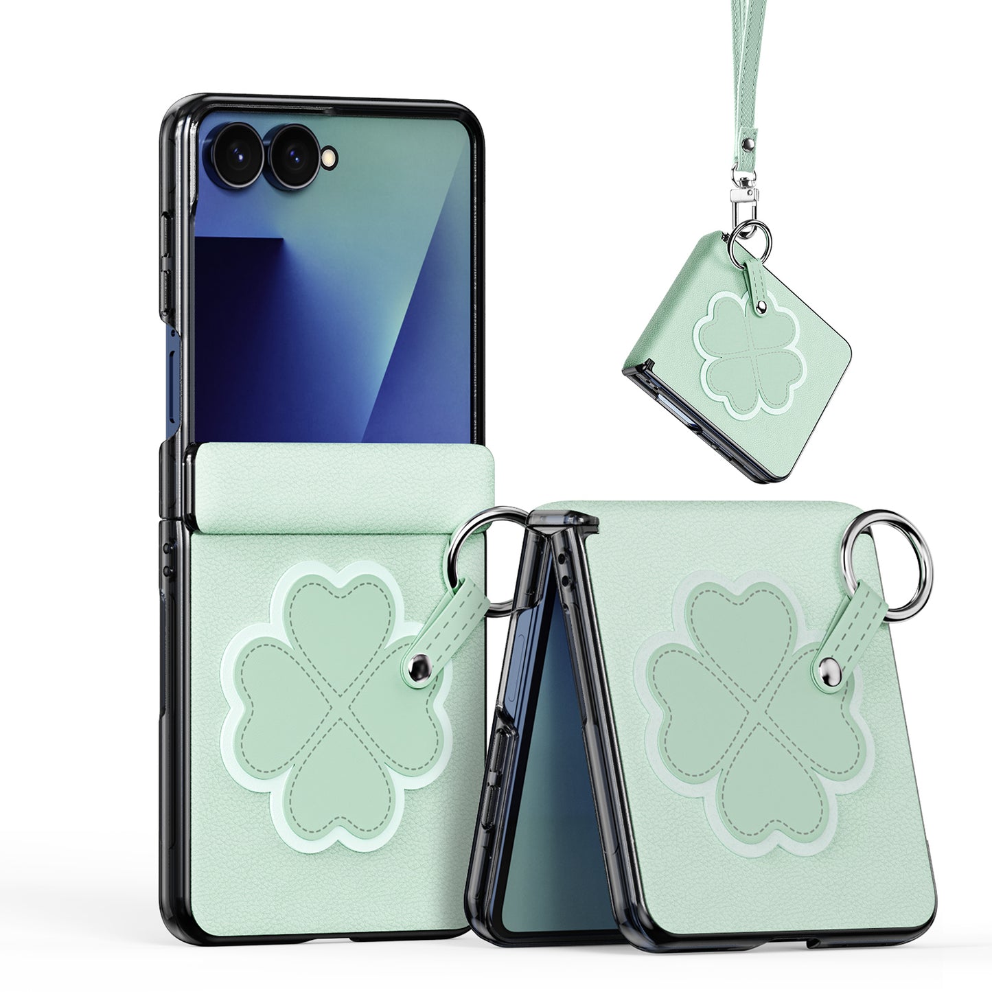 DUX DUCIS for Samsung Galaxy Z Flip8 Case  Luvy Series PU Leather + PC Phone Case with Ring Holder / Strap
