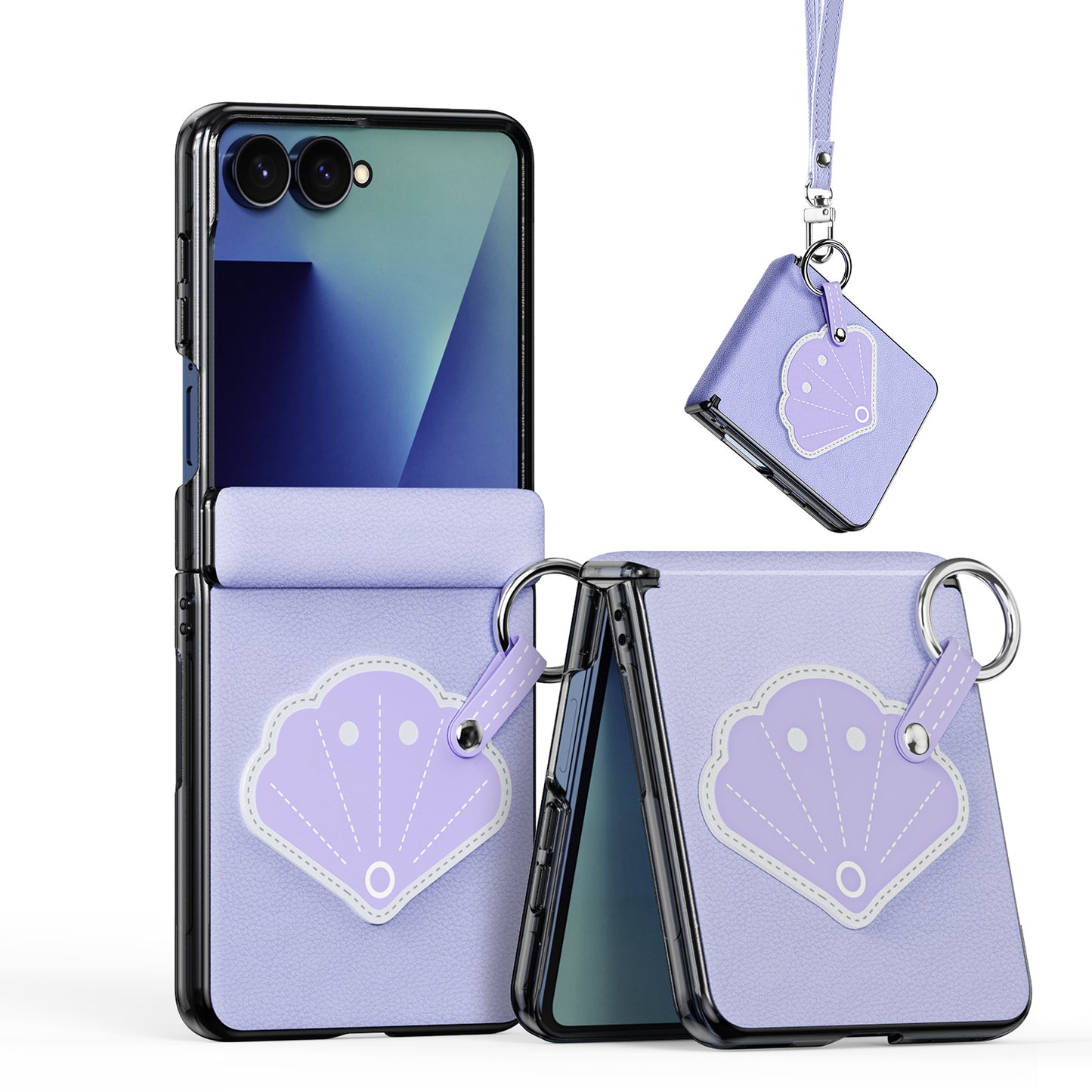DUX DUCIS for Samsung Galaxy Z Flip8 Case  Luvy Series PU Leather + PC Phone Case with Ring Holder / Strap