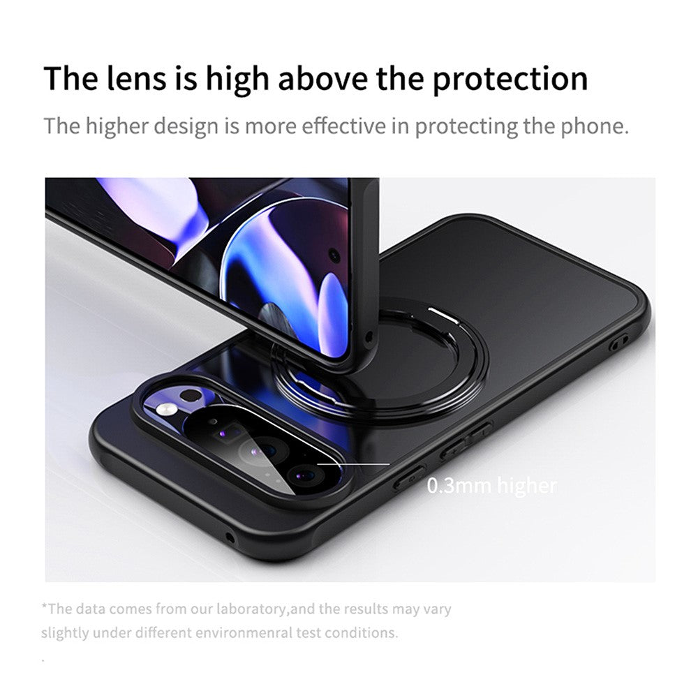 For Google Pixel 11 Pro XL Magnetic Case TPU + Acrylic + Metal Kickstand Matte Phone Cover