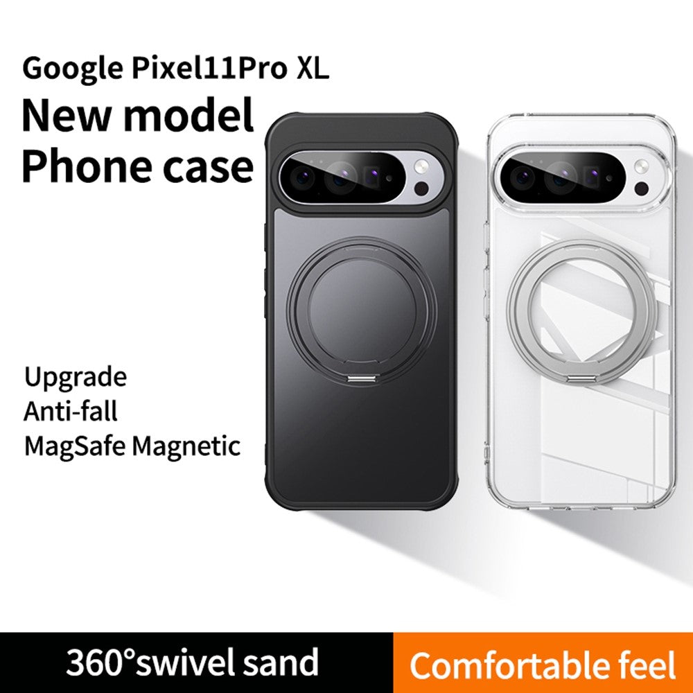 For Google Pixel 11 Pro XL Magnetic Case TPU + Acrylic + Metal Kickstand Matte Phone Cover