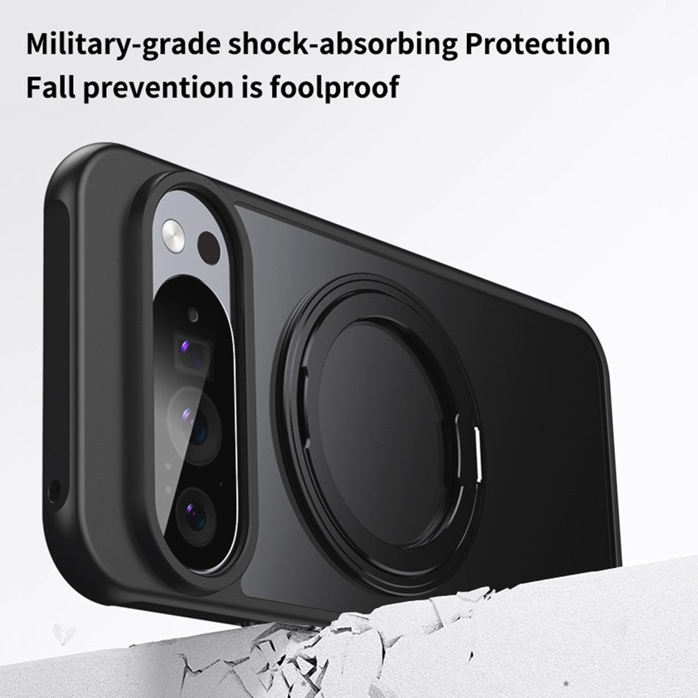 For Google Pixel 11 Pro XL Magnetic Case TPU + Acrylic + Metal Kickstand Matte Phone Cover