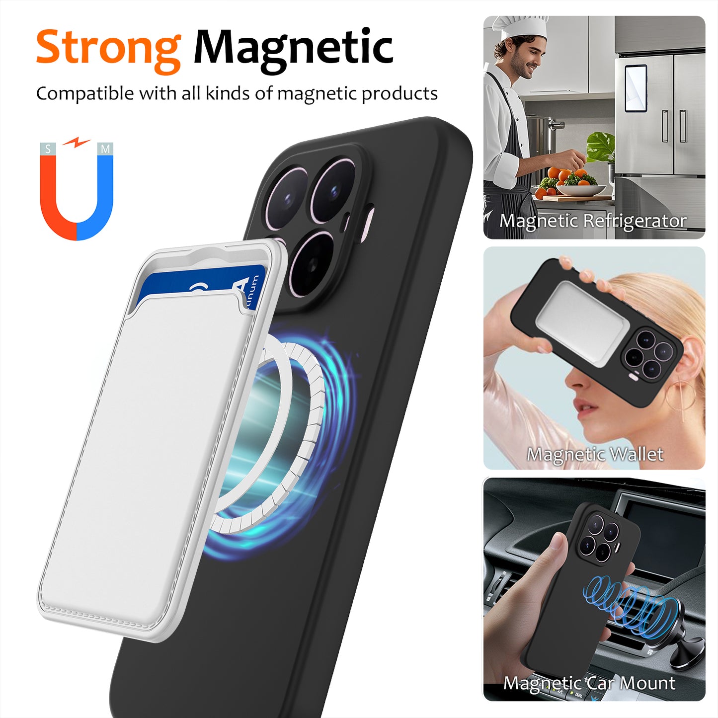 Xiaomi 17T – Magnetische Handyhülle aus Flüssigsilikon, stoßfest, mit Trageband, aus Flüssigsilikon