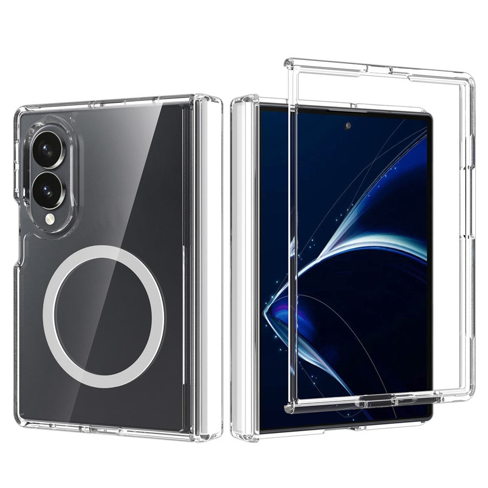For Samsung Galaxy Z Fold8 Magnetic Case Hinge Protection TPU + Acrylic Clear Phone Cover with Front Frame
