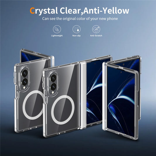 Galaxy Z Fold8 – Magnetische transparente Handyhülle aus Acryl und TPU, mit Scharnierschutz