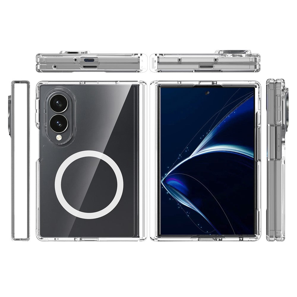 For Samsung Galaxy Z Fold8 Magnetic Case Hinge Protection TPU + Acrylic Clear Phone Cover with Front Frame