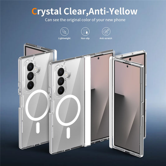 Galaxy Z Fold8 Ultra – Magnetische transparente Handyhülle aus Acryl und TPU, mit Scharnierschutz