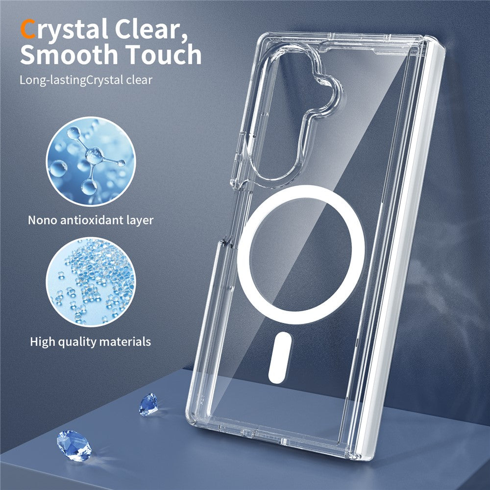 For Samsung Galaxy Z Fold8 Ultra Magnetic Case Hinge Protection TPU + Acrylic Clear Phone Cover with Front Frame