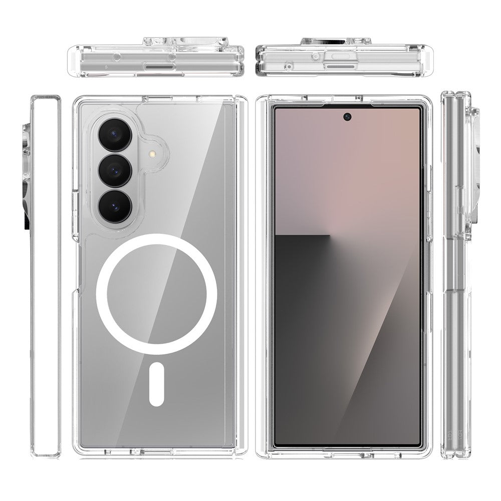 For Samsung Galaxy Z Fold8 Ultra Magnetic Case Hinge Protection TPU + Acrylic Clear Phone Cover with Front Frame