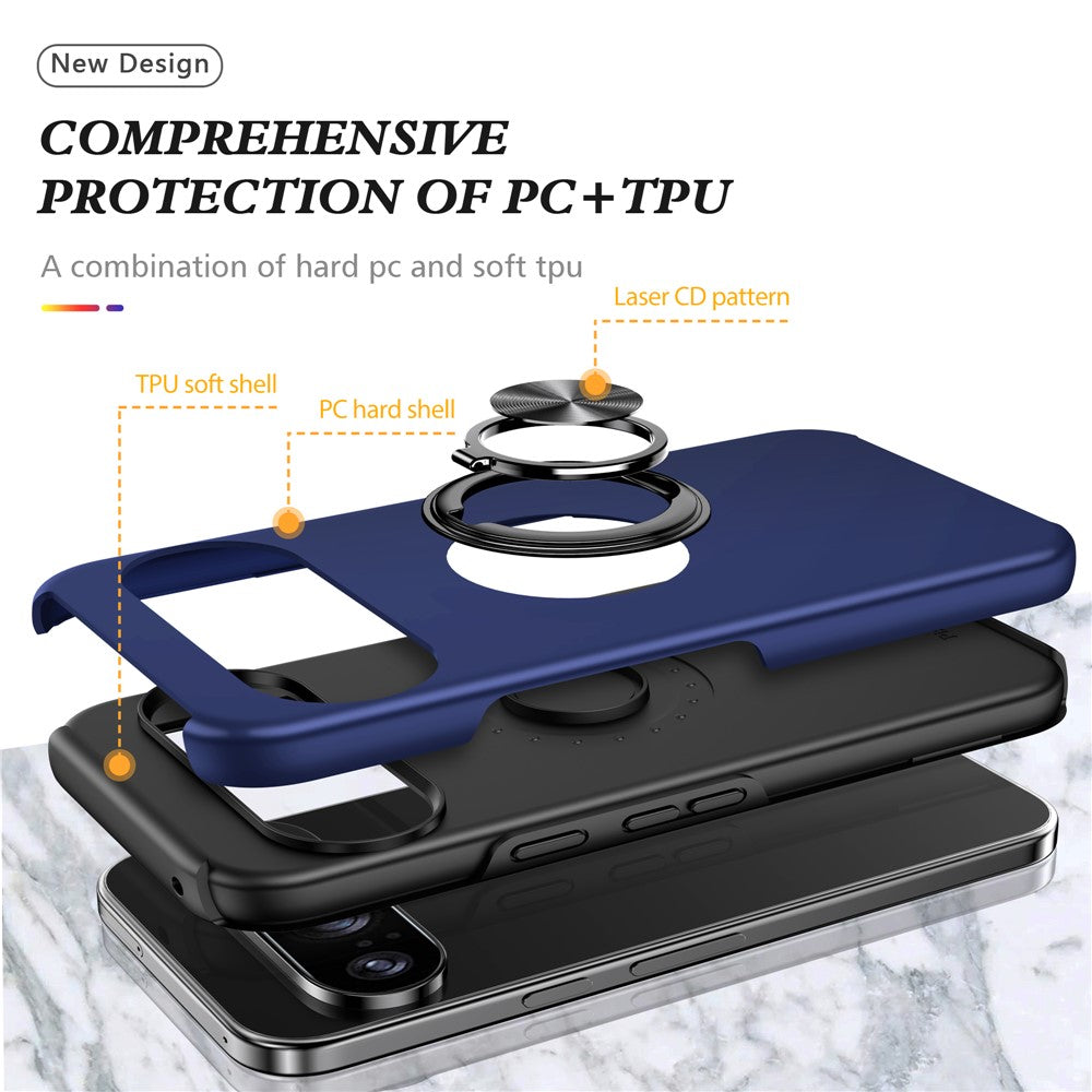 For Google Pixel 11 / Pixel 11 Pro Case PC + TPU Phone Cover with Rotatable Ring Holder