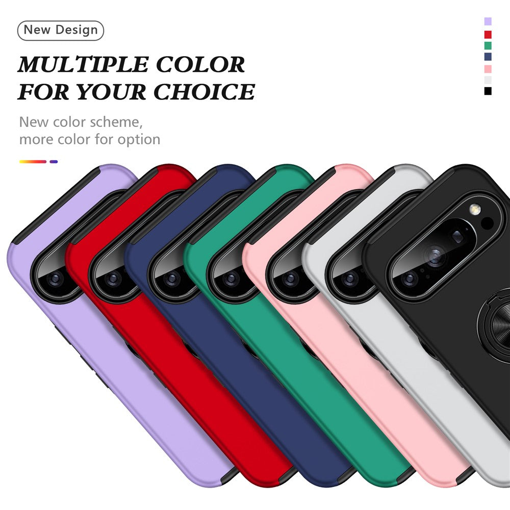 For Google Pixel 11 / Pixel 11 Pro Case PC + TPU Phone Cover with Rotatable Ring Holder