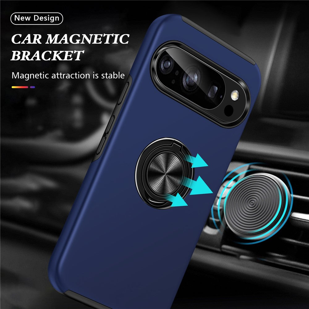 For Google Pixel 11 Pro XL Case PC + TPU Phone Cover with Rotatable Ring Holder