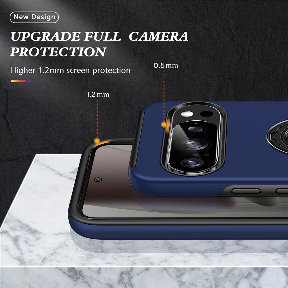 For Google Pixel 11 Pro XL Case PC + TPU Phone Cover with Rotatable Ring Holder