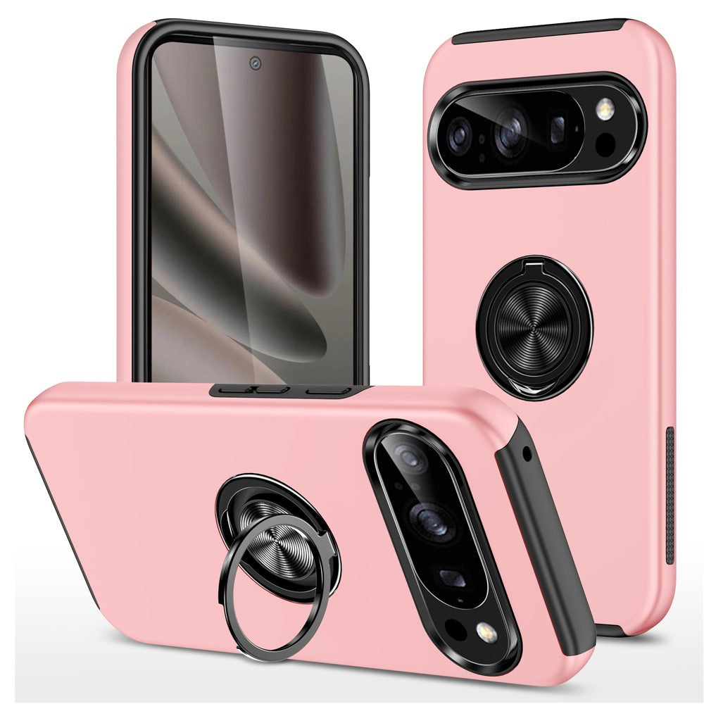 For Google Pixel 11 Pro XL Case PC + TPU Phone Cover with Rotatable Ring Holder