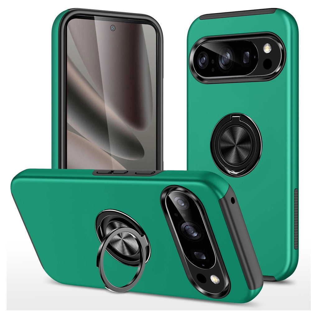 For Google Pixel 11 Pro XL Case PC + TPU Phone Cover with Rotatable Ring Holder