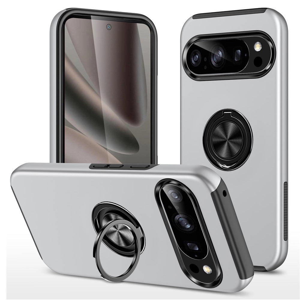 For Google Pixel 11 Pro XL Case PC + TPU Phone Cover with Rotatable Ring Holder