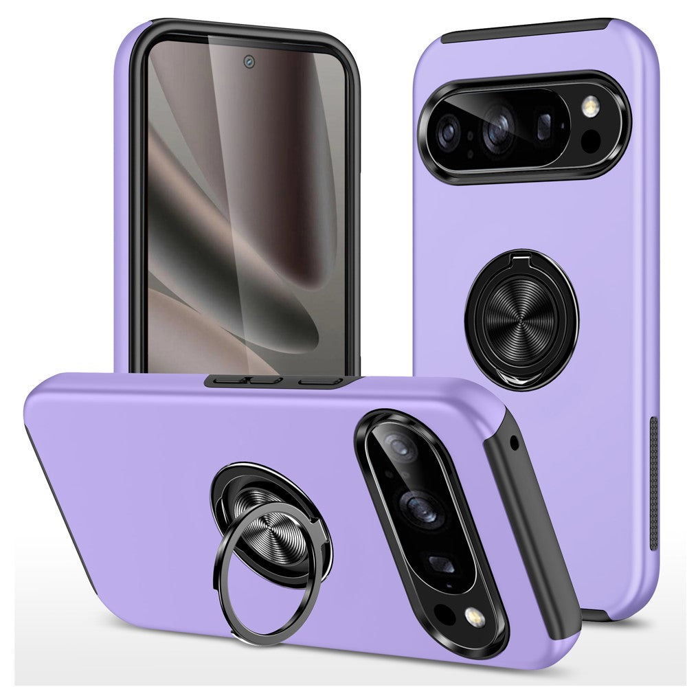 For Google Pixel 11 Pro XL Case PC + TPU Phone Cover with Rotatable Ring Holder