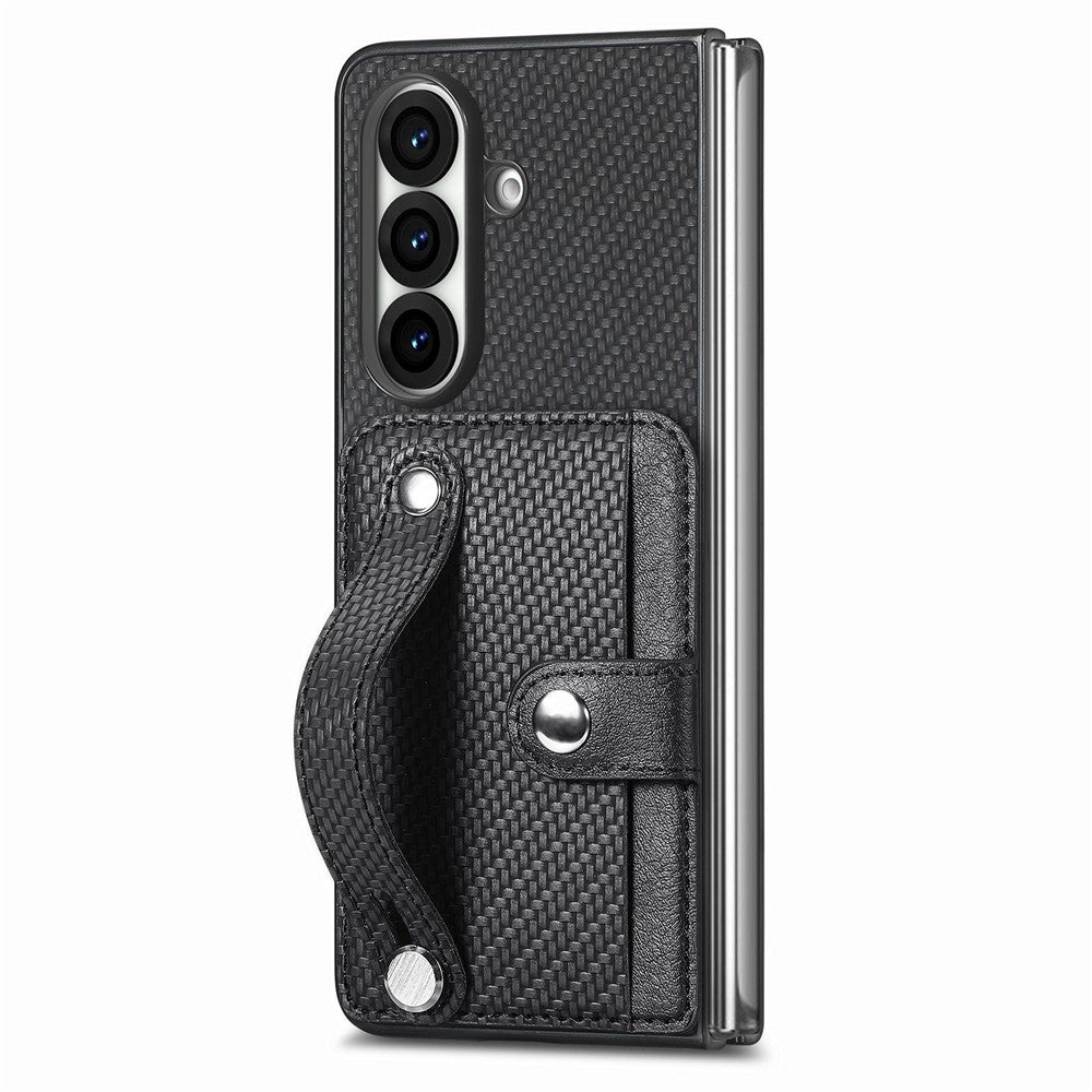 For Samsung Galaxy Z Fold8 Ultra Case Wristband Anti-Drop Leather Back Cover Card Holder