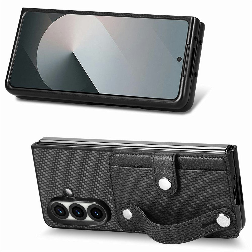For Samsung Galaxy Z Fold8 Ultra Case Wristband Anti-Drop Leather Back Cover Card Holder