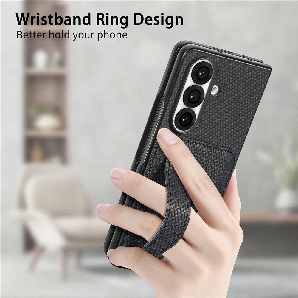 For Samsung Galaxy Z Fold8 Ultra Case Wristband Anti-Drop Leather Back Cover Card Holder