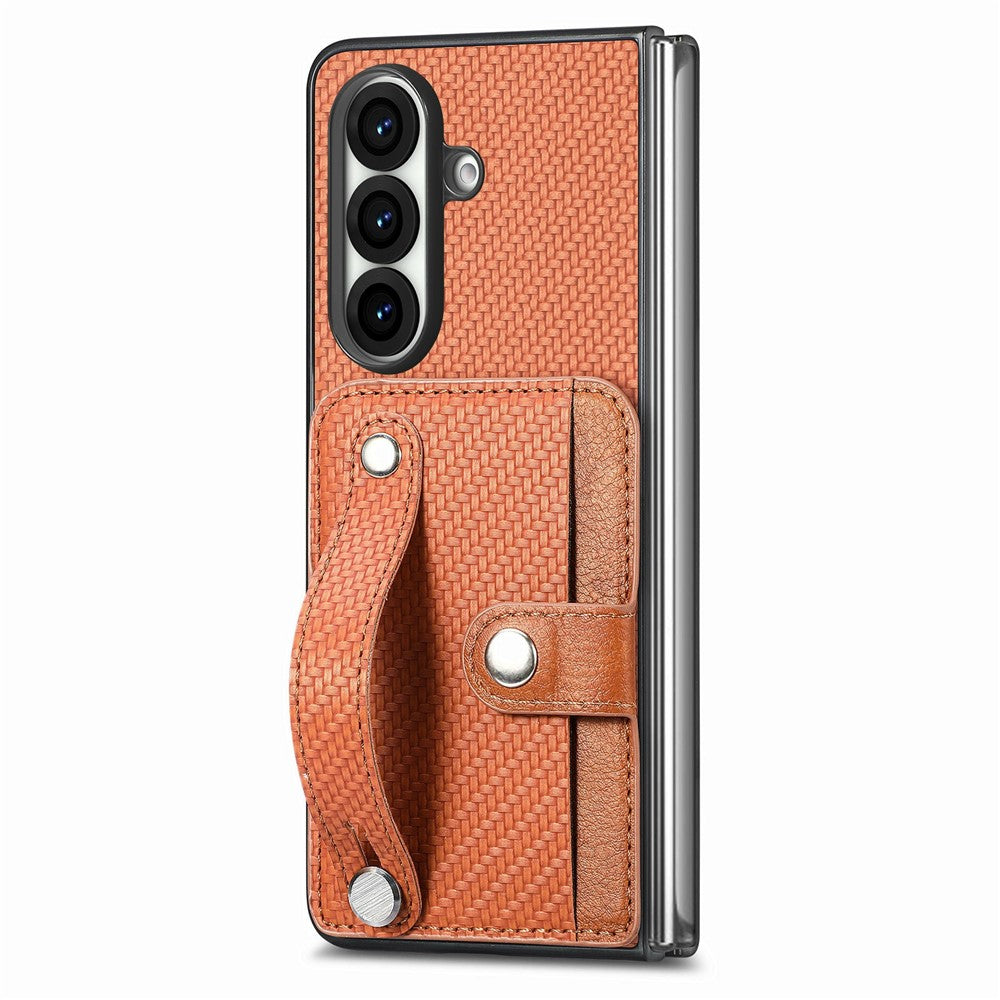 For Samsung Galaxy Z Fold8 Ultra Case Wristband Anti-Drop Leather Back Cover Card Holder