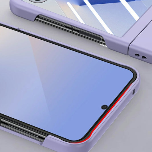 Galaxy Z Flip8 – Handyhülle aus PC und gehärtetem Glas, mit Displayschutz, mit Soft-Touch-Oberfläche