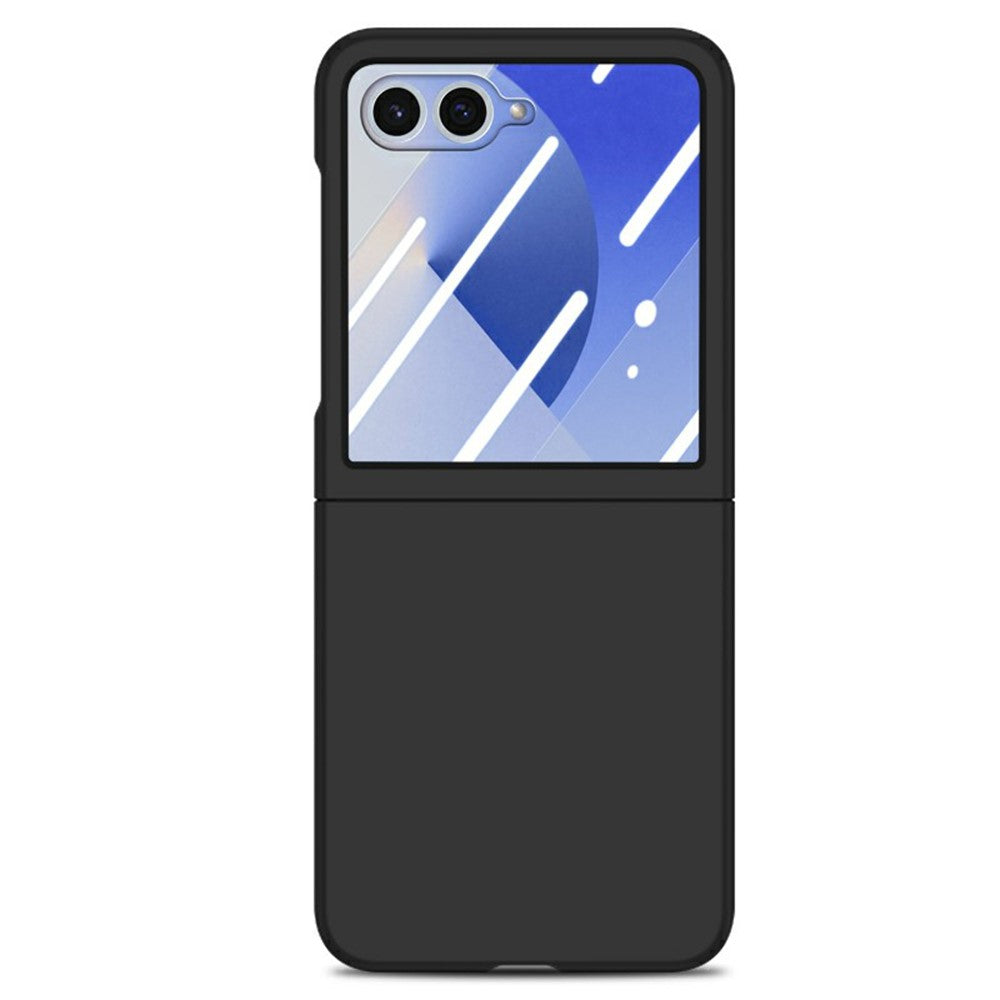 For Samsung Galaxy Z Flip7 5G Case Hard PC Soft-touch Phone Cover with Built-in Tempered Glass Film