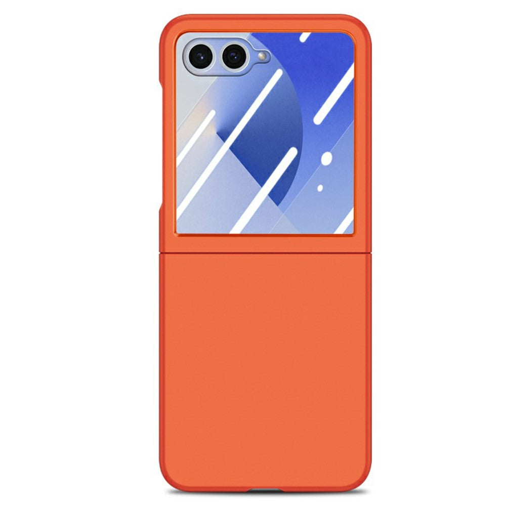 For Samsung Galaxy Z Flip7 5G Case Hard PC Soft-touch Phone Cover with Built-in Tempered Glass Film