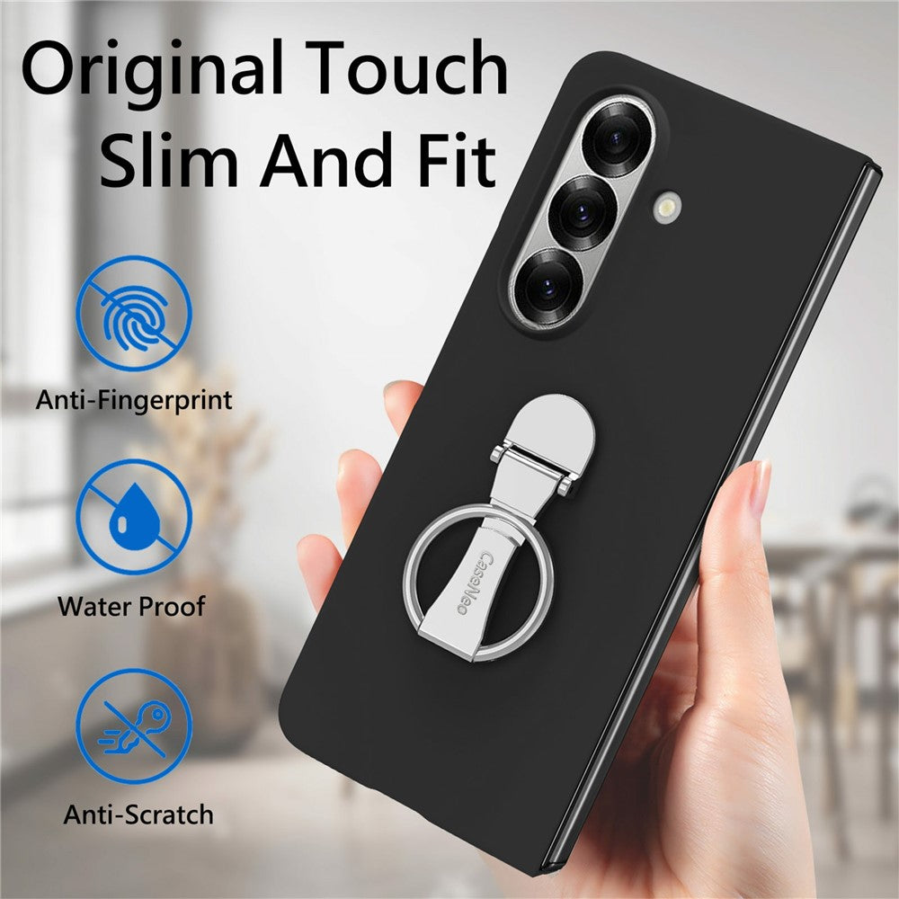CASENEO for Samsung Galaxy Z Fold8 Ultra Case Ring Kickstand Skin-feel PC Phone Cover with Screen Protector