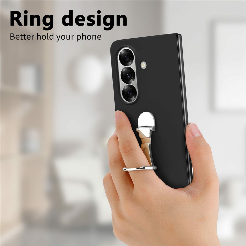 CASENEO for Samsung Galaxy Z Fold8 Ultra Case Ring Kickstand Skin-feel PC Phone Cover with Screen Protector