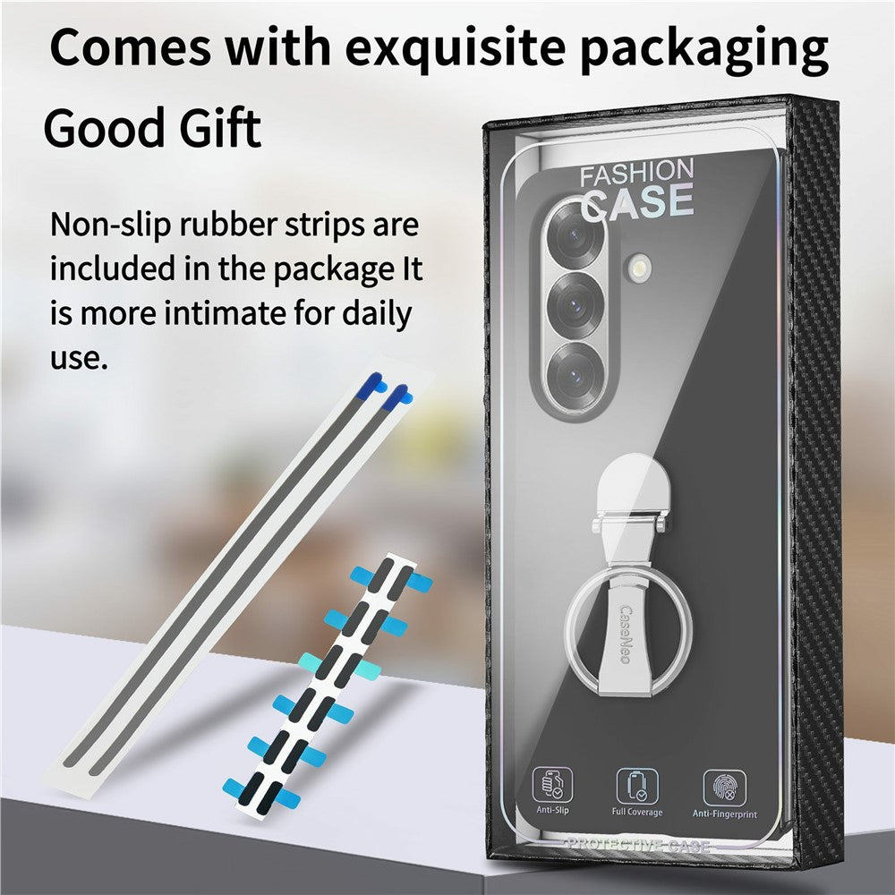 CASENEO for Samsung Galaxy Z Fold8 Ultra Case Ring Kickstand Skin-feel PC Phone Cover with Screen Protector