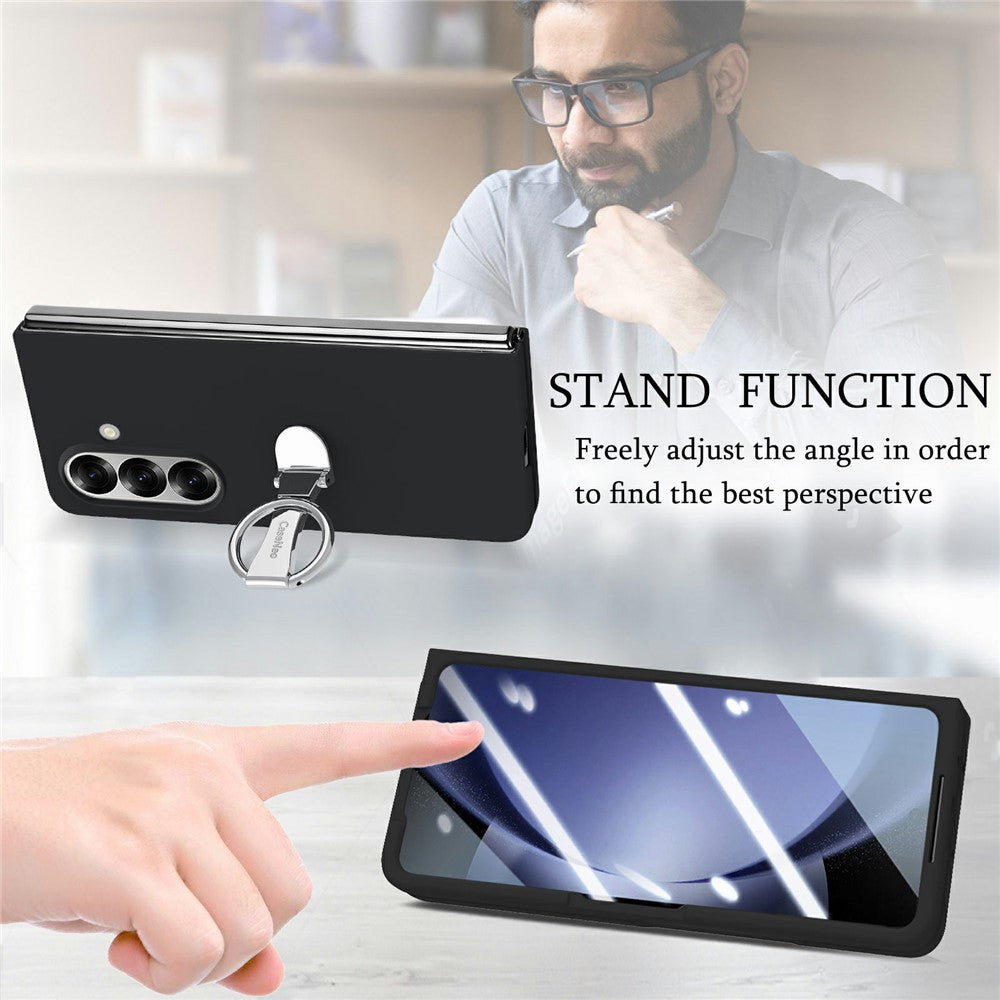 CASENEO for Samsung Galaxy Z Fold8 Ultra Case Ring Kickstand Skin-feel PC Phone Cover with Screen Protector