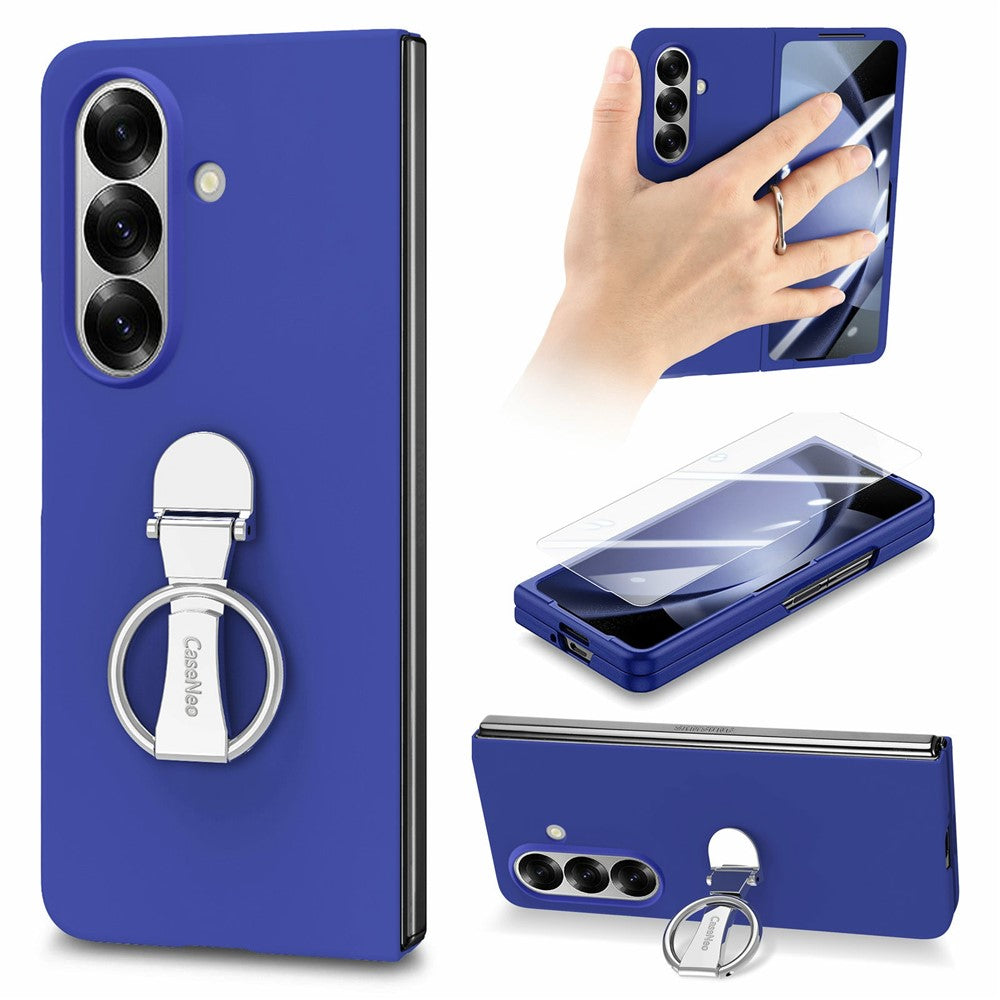 CASENEO for Samsung Galaxy Z Fold8 Ultra Case Ring Kickstand Skin-feel PC Phone Cover with Screen Protector