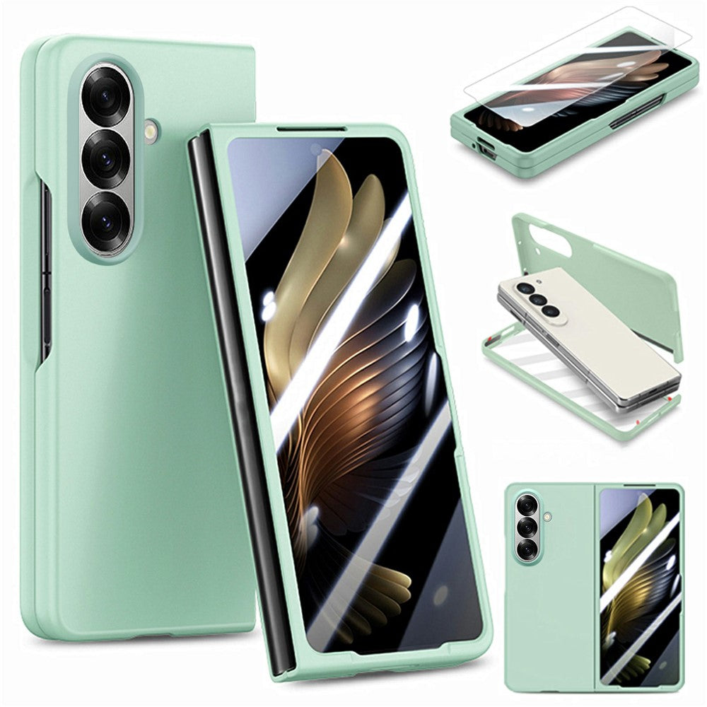 For Samsung Galaxy Z Fold7 5G Case Hard PC Soft-touch Phone Cover with Built-in Tempered Glass Film