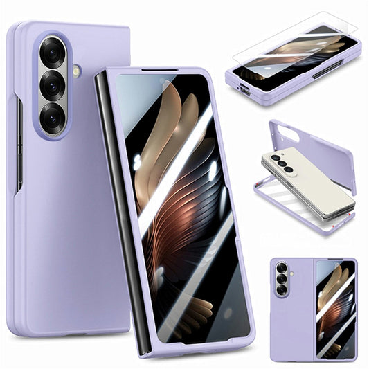 Galaxy Z Fold7 5G – Handyhülle aus PC und gehärtetem Glas, mit Displayschutz, mit Soft-Touch-Oberfläche