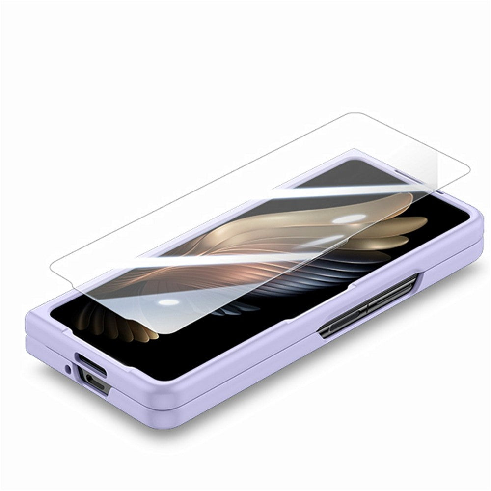 For Samsung Galaxy Z Fold7 5G Case Hard PC Soft-touch Phone Cover with Built-in Tempered Glass Film