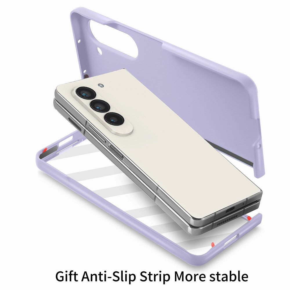 For Samsung Galaxy Z Fold7 5G Case Hard PC Soft-touch Phone Cover with Built-in Tempered Glass Film