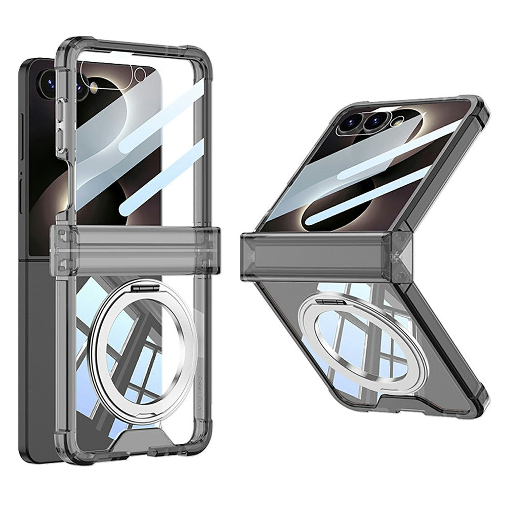 GKK For Samsung Galaxy Z Flip8 Case Magnetic Kickstand Airbag Hinge Protection TPU Phone Cover with Back Film