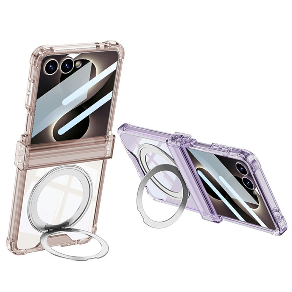 GKK For Samsung Galaxy Z Flip8 Case Magnetic Kickstand Airbag Hinge Protection TPU Phone Cover with Back Film