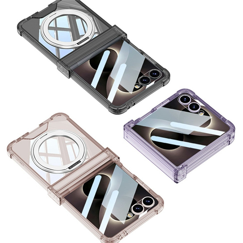 GKK For Samsung Galaxy Z Flip8 Case Magnetic Kickstand Airbag Hinge Protection TPU Phone Cover with Back Film