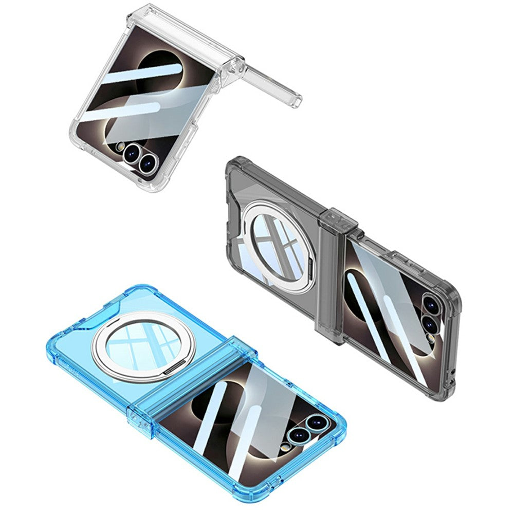 GKK For Samsung Galaxy Z Flip8 Case Magnetic Kickstand Airbag Hinge Protection TPU Phone Cover with Back Film