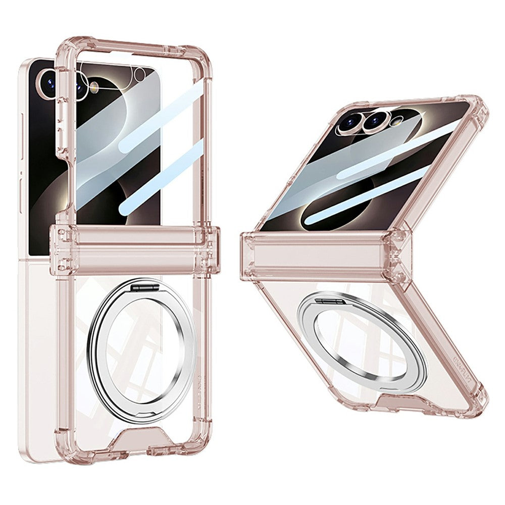 GKK For Samsung Galaxy Z Flip8 Case Magnetic Kickstand Airbag Hinge Protection TPU Phone Cover with Back Film
