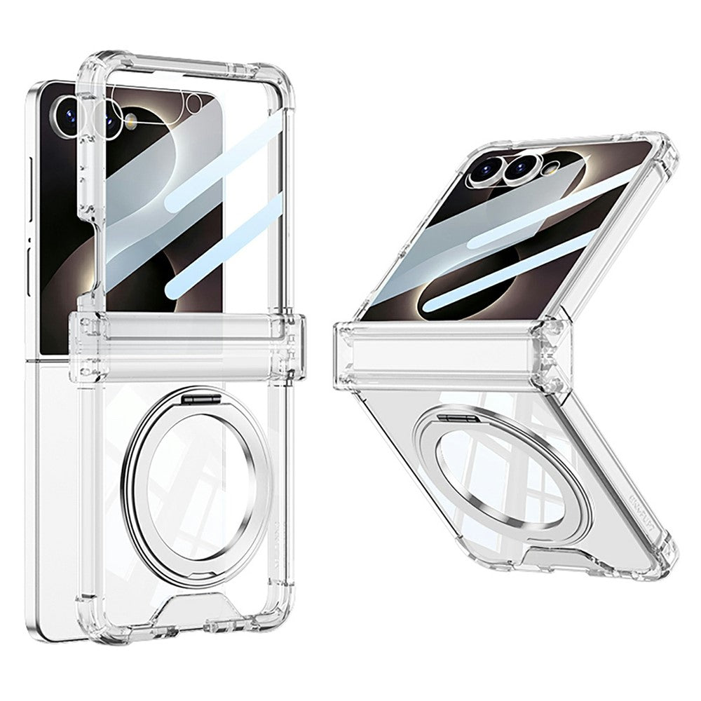 GKK For Samsung Galaxy Z Flip8 Case Magnetic Kickstand Airbag Hinge Protection TPU Phone Cover with Back Film