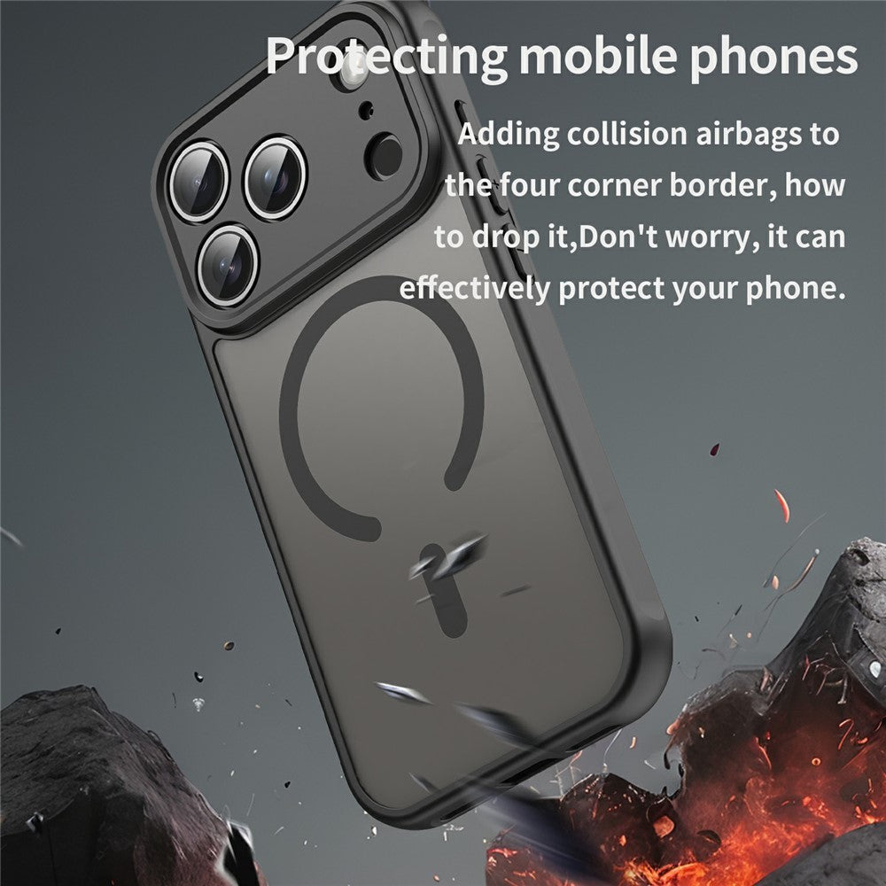 For iPhone 18 Pro Magnetic Case Anti Drop Matte PC + TPU Phone Cover