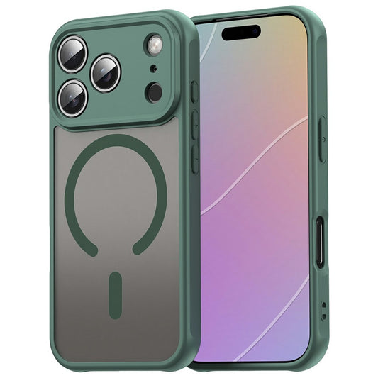 For iPhone 18 Pro Magnetic Case Anti Drop Matte PC + TPU Phone Cover