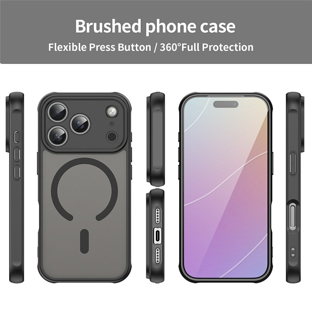 For iPhone 18 Pro Max Magnetic Case Anti Drop Matte PC + TPU Phone Cover