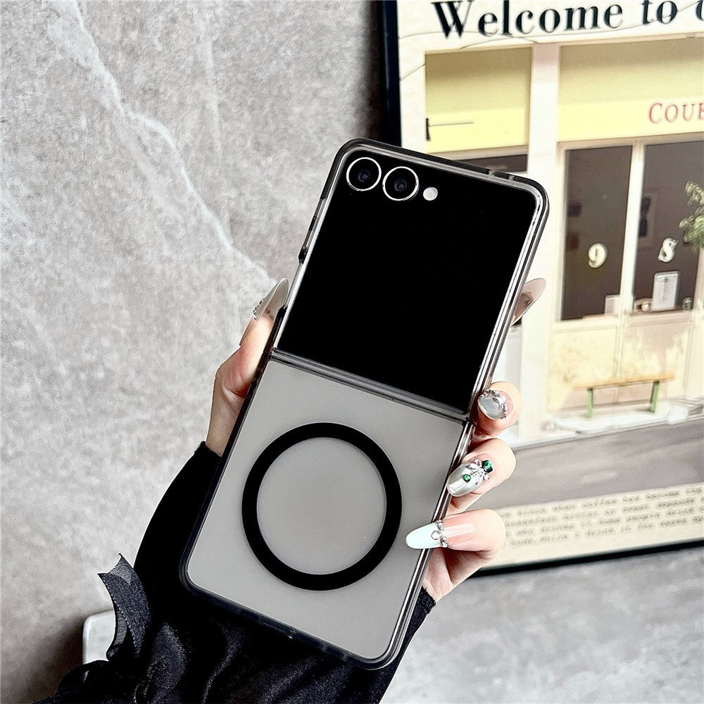 For Samsung Galaxy Z Flip8 Magnetic Case Matte Transparent TPU + PC Shockproof Cover