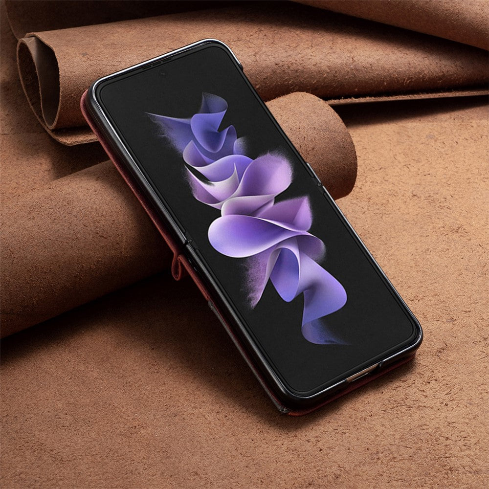 BINFEN COLOR for Samsung Galaxy Z Flip8 Case PU Leather Geometry Imprinted Protective Cover